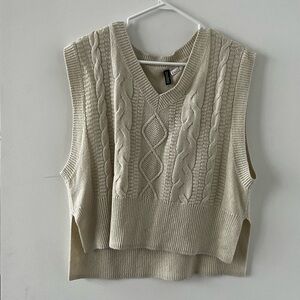 H&M Beige Sweater Chunky Cable Knit